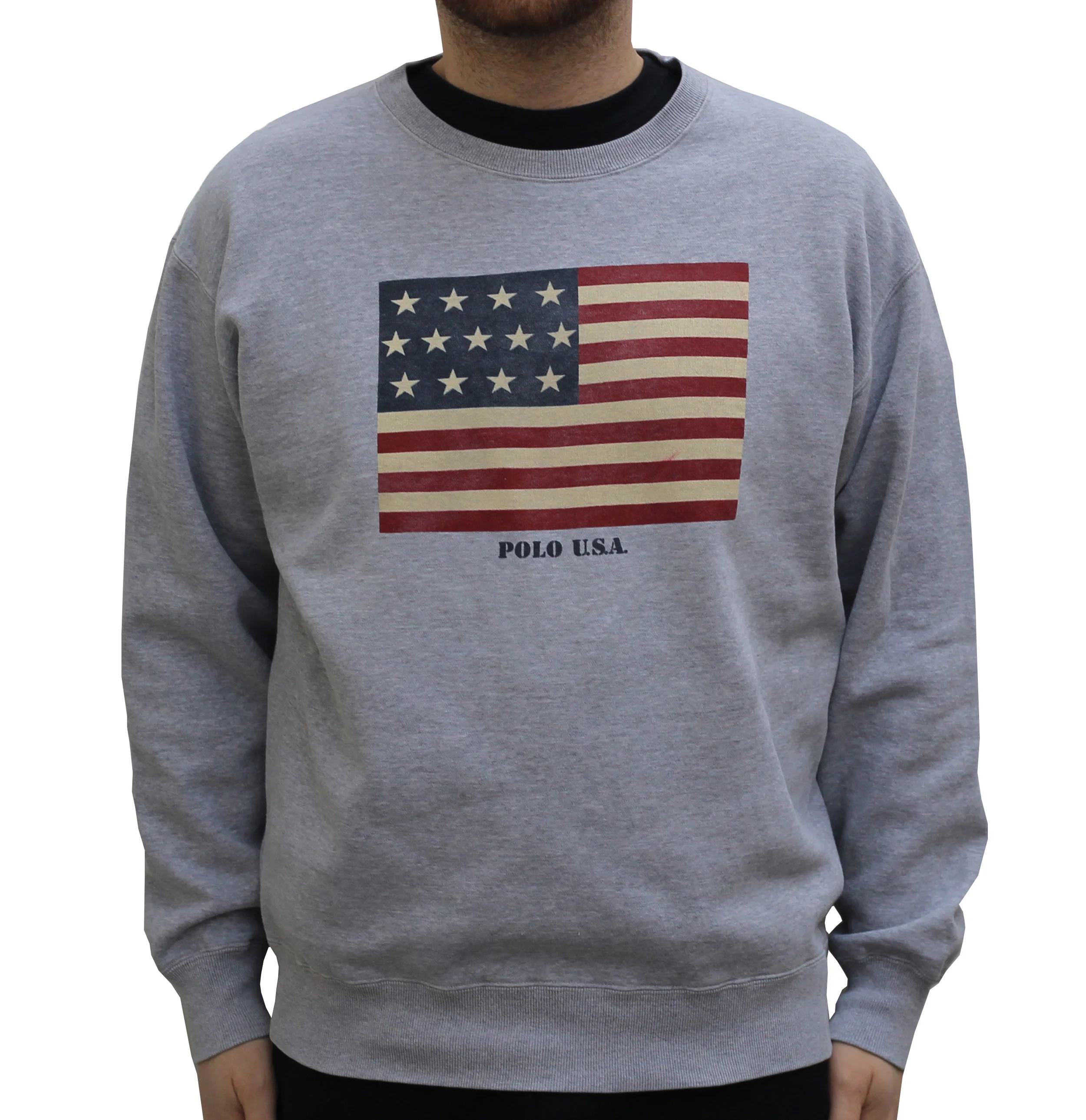 90s Polo by Ralph Lauren スウェット USA グレー M オーバーサイズ 90s USA製 Polo Ralph Lauren ポロ ラルフ